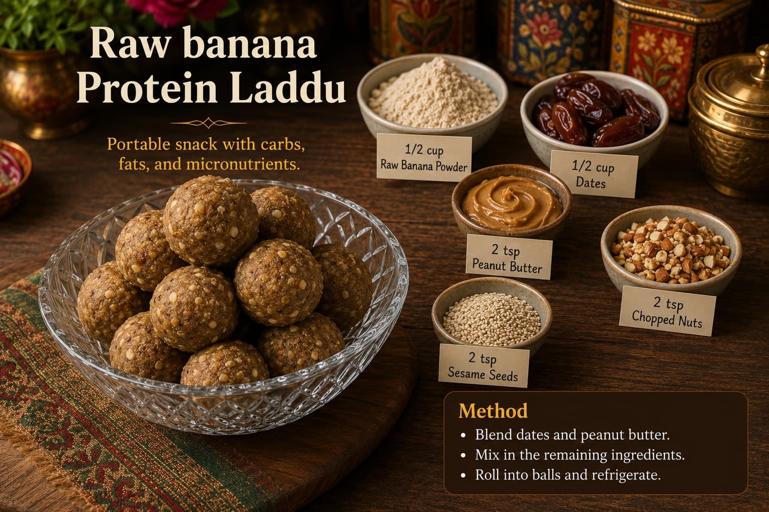Banana Powder Protein Laddoo